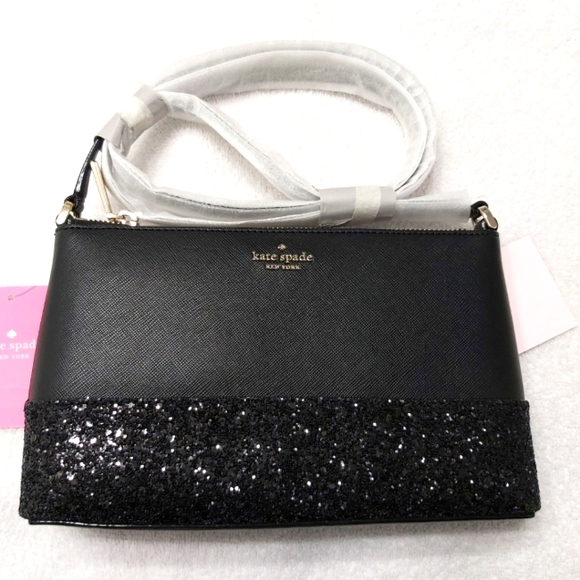 kate spade Handbags - KATE SPADE NEW YORK BLACK FLASH GLITTER CROSSBODY K8711